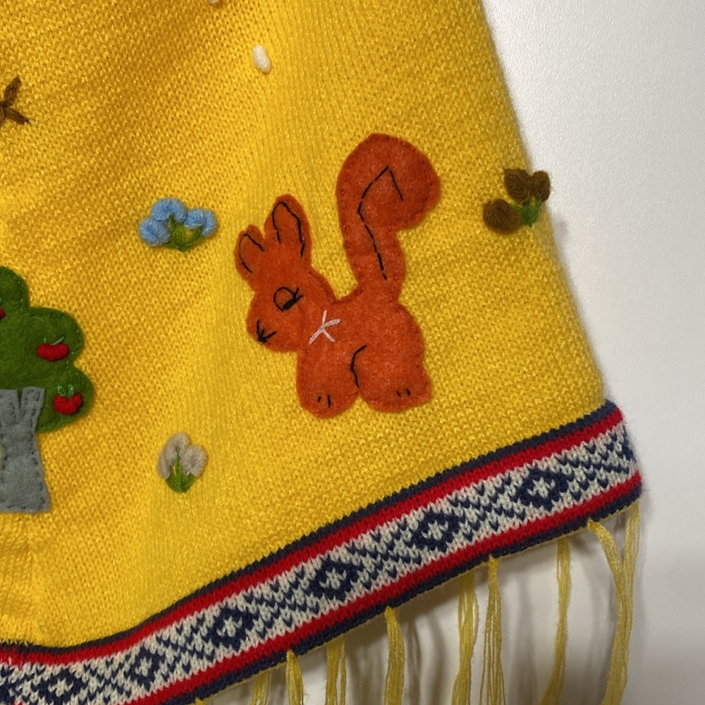 Kids Pullover Artisan Handmade Poncho with Hood - Picture 6 of 16
